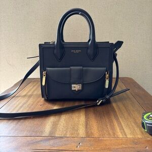 Henri Bendel Navy Leather Mini Rivington Convertible Tote